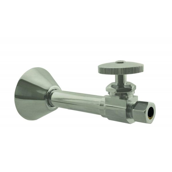 Westbrass Straight Stop, 1/2" Copper Sweat x 3/8" OD Comp. in Satin Nickel D1114-07